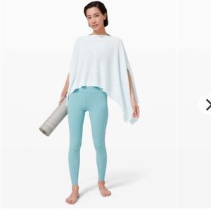 Lululemon Forward Flow Cape Grey Blue Cashmere Blend Onesize